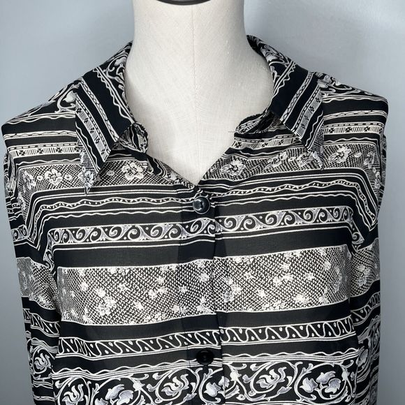 Vintage Perceptions by Irene B Blouse Button Up Tunic Top Size 14 - Picture 5 of 10